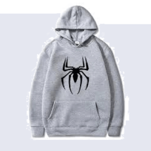 GREY SPIDER HOODIE appears on the hoodies